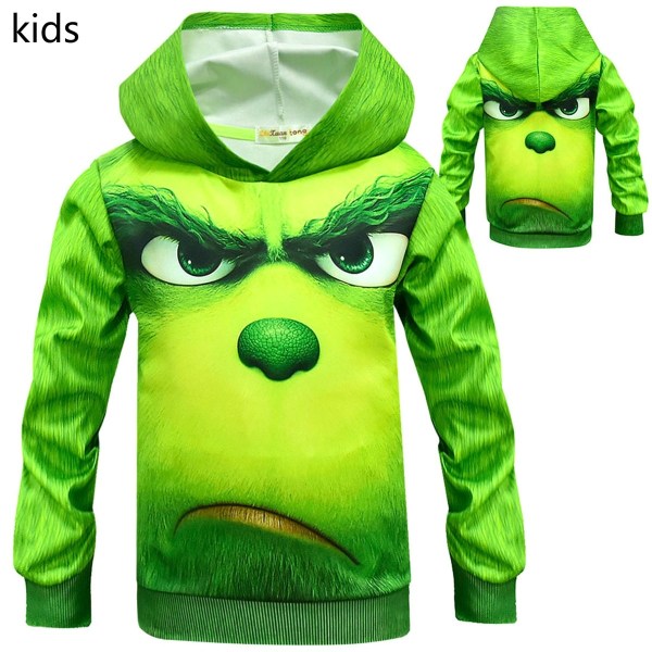 Christmas Kids Green Angry Hættetrøjer 130