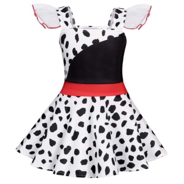 Piger Polka Dots Ladybug Dress Up kostume white 150cm