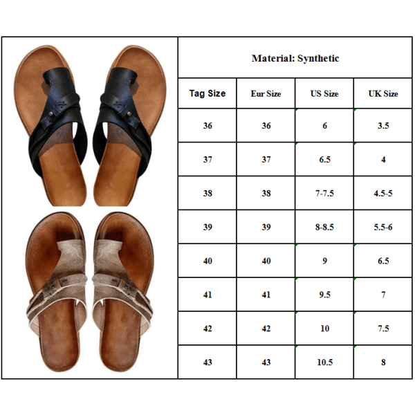 Naisten sandaalit, litteät sormuskärkikengät kesällä Brown 40