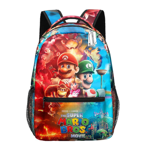 Børne Super Mario Print Rygsæk Skoletaske med stor kapacitet C