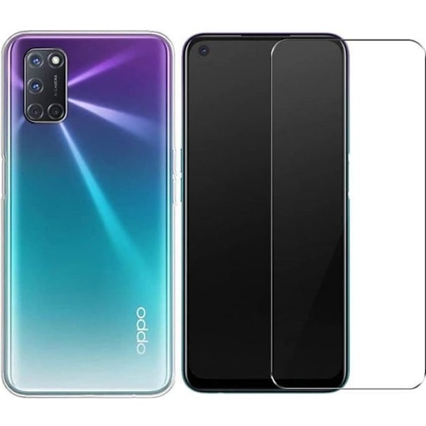 Silicone Case + Tempered Glass for Oppo A72 Little Boutik Color: