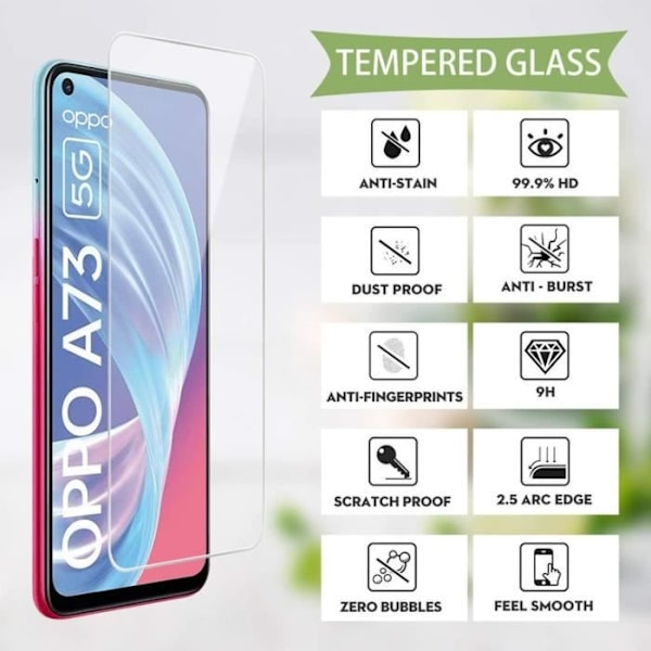 Transparent TPU Silicone Case + Tempered Glass For Oppo A73 5G Little Boutik®