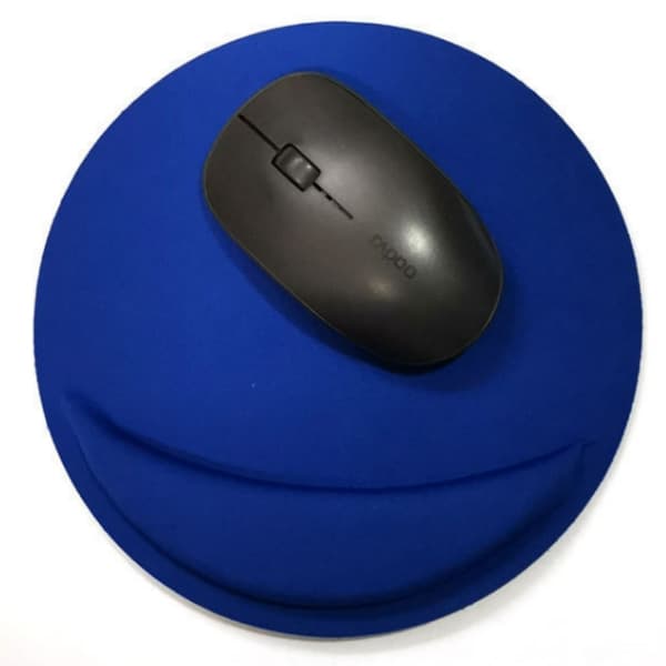 Ergonomisk rund musmatta med handledsstöd blå 26 Blue
