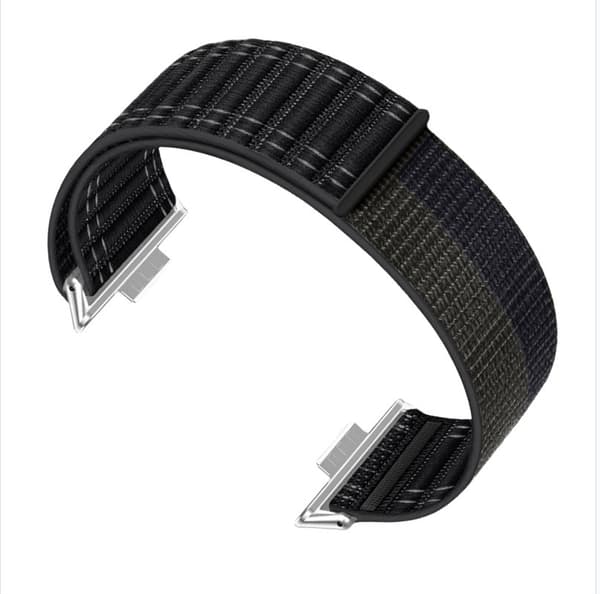 Stilfuld bølgemønster nylonrem til Huawei Watch Fit 4 Pro Sort 10 Black