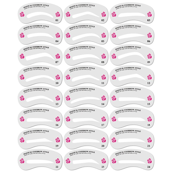 Ögonbrynsschabloner 24-pack Vit Vit