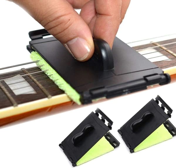 Gitarrsträngrengörare Greppbräda Tygverktyg Skrubber för Rengöring Underhållsset för Fiol/Bas/Ukulele/Elgitarr och Andra Instrument 2-pack