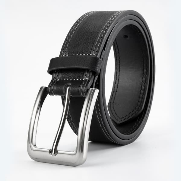 Stilfuldt læderbælte - 120 cm sort 171 Black