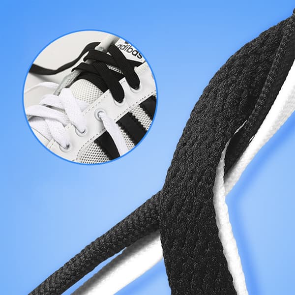 Flate skolisser i polyester, 4 par hvit S hvit S White