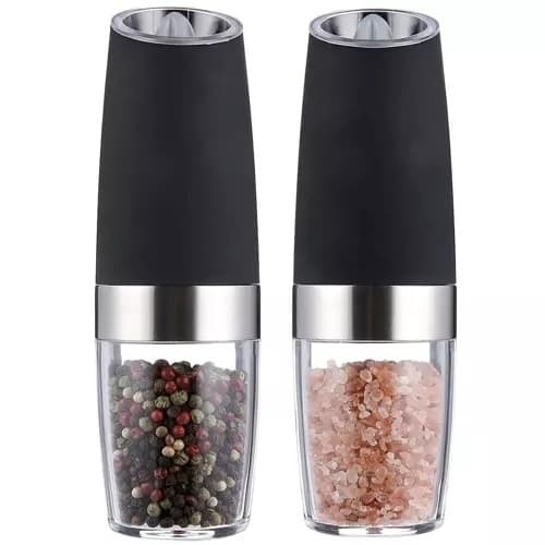 Elektriska salt- och pepparkvarnar – 2-pack med gravitationsfunktion