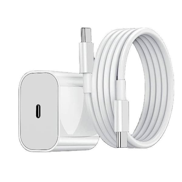 Lader til iPhone 15 + 1M kabel Hurtiglader USB-C kabel Hvit 1 meter