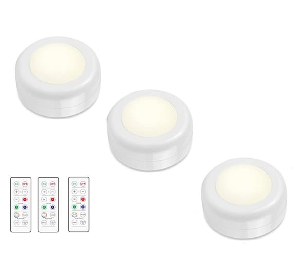 LED-spotlight med fjernkontroll 3-pakning 213