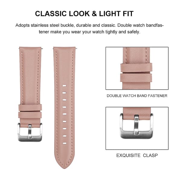Lærreim til Samsung Galaxy Watch 3 Rosa 14 Pink