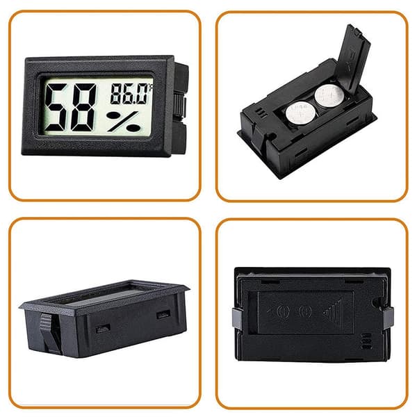 Mini digitalt hygrometer / termometer 5-pakning Svart 92 Black
