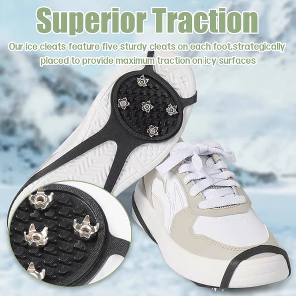 Antislip med 5 ståltænder/pigge 1 par sort 42-47 sort 42-47 Black