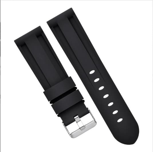 Silikonerem til Panerai Luminor Marina Sort 24 mm Sort 24 mm Black
