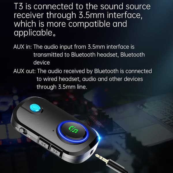 Trådløs Bluetooth-sender/-mottaker håndfri AUX 65