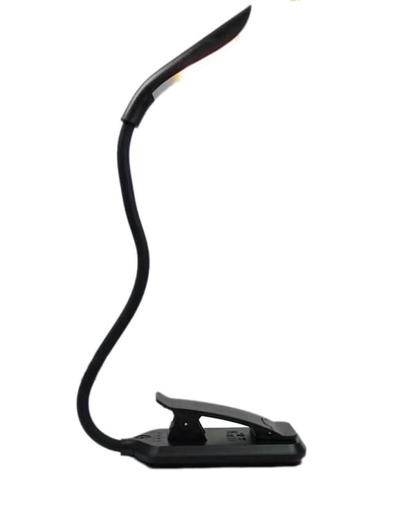 Læselampe, LED-boglampe med 3 lystilstande, genopladelig sort 98 Black