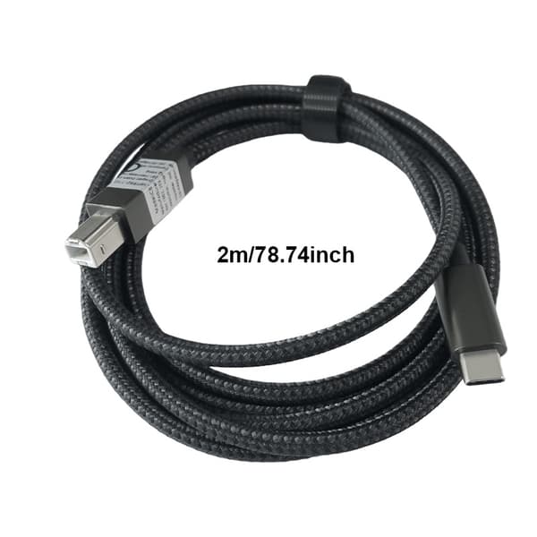 USB-B til USB-C skriverkabel Svart 2 m Svart 2 m Black