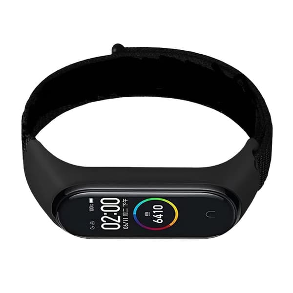 Nylon urrem til Xiaomi Mi Band 3/4/5/6/7 Sort 8 Black