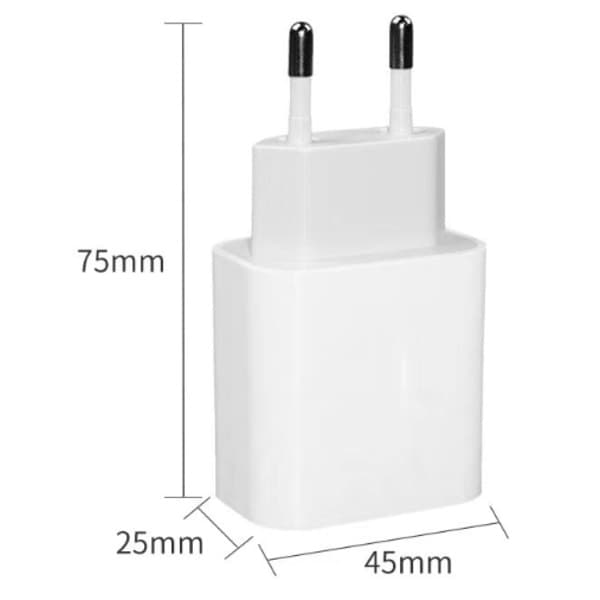 Hurtigoplader 20W til Apple-enheder, USB-strømadapter med 2m kabel, Lightning-stik, Apple-interface 1. Apple-interface 1pc Apple Interface