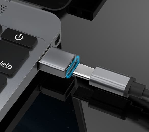 USB-A (hann) til USB-C (hunn) adapter Svart 7 Black