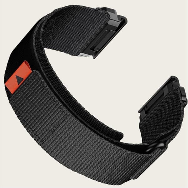 26 mm nylon urrem til Garmin Fenix 8/7X Pro/5X/6X Sort Black