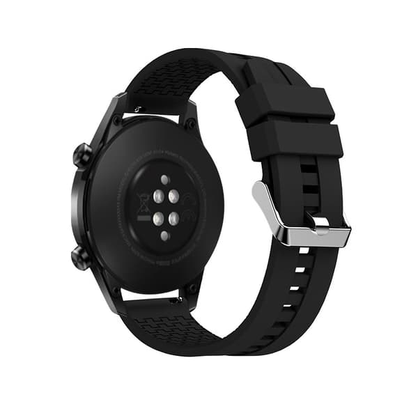 Premium sort silikone urrem - 20 mm sølvspænde 17