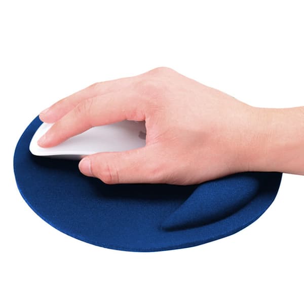Ergonomisk rund musmatta med handledsstöd blå 26 Blue