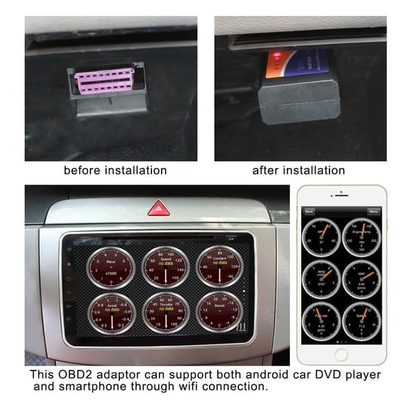 OBD II fejlkodelæser iOS/Apple/Android - WiFi 55