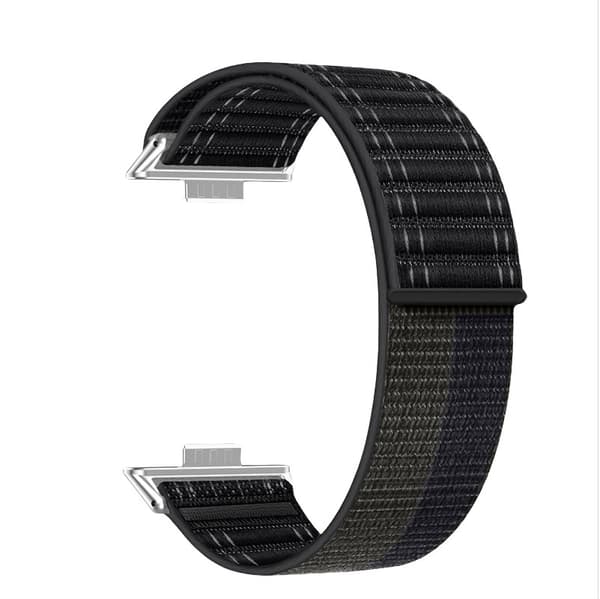 Stilfuld bølgemønster nylonrem til Huawei Watch Fit 4 Pro Sort 10 Black