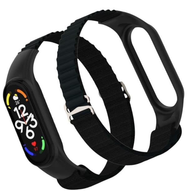 Nylonarmbånd til Xiaomi Smart Band 76543 Sort 10 Black