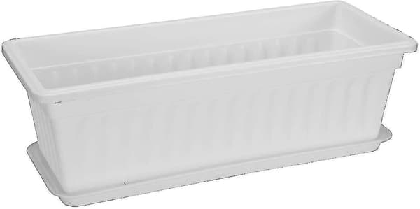 5-pack 43 cm vit blomlåda fönsterlåda plast