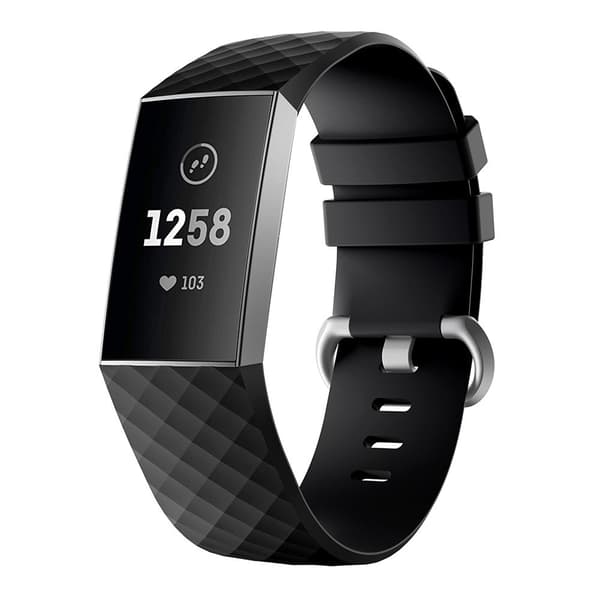 Fitbit Charge 3/4 ranneke silikoni (S) Musta 18 Black