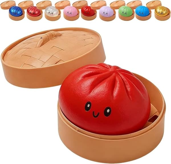 Glitterball, Glitterball Squishy med eske, sensorisk klemmeleke for stresslindring Solid Red