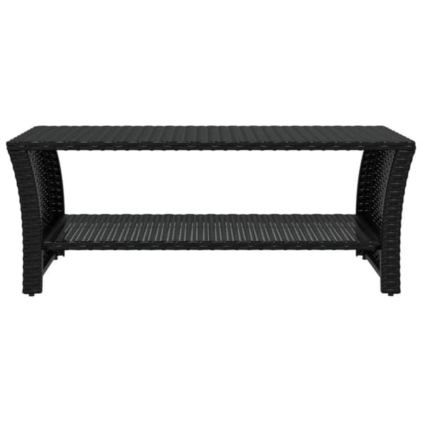 vidaXL sofabord sort 100x50x40 cm polyrattan