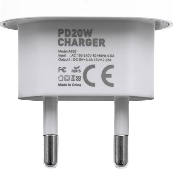 2-pakning - Lader for iPhone - Hurtiglader - Adapter + Kabel 20W Hvit 2-pakning iPhone