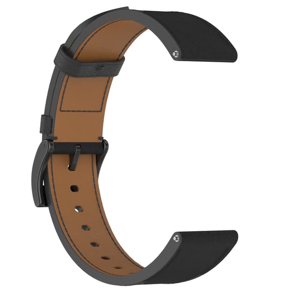Ægte læderrem til Samsung Watch 4 5 6 7 Sort 19 Black