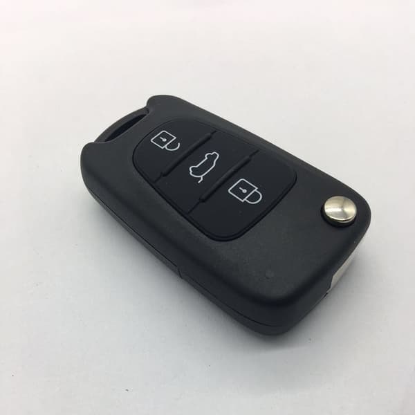 3-knaps foldbar bilnøglehus til HYUNDAI Kia sort 42 Black