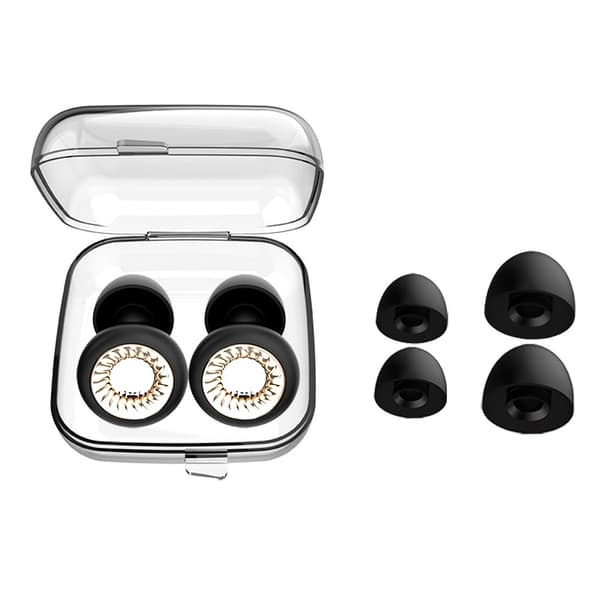 W2 Støyreduserende ørepropper - Turbinmodell Hode Hvit Turbin Sølv - Standardversjon for Stille og Komfortabel Søvn 8 Black + Silver