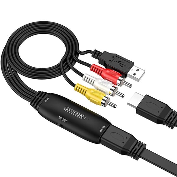 AV til HDMI-konverterkabel - RCA Composite til HDMI-adapter med USB-strøm 76
