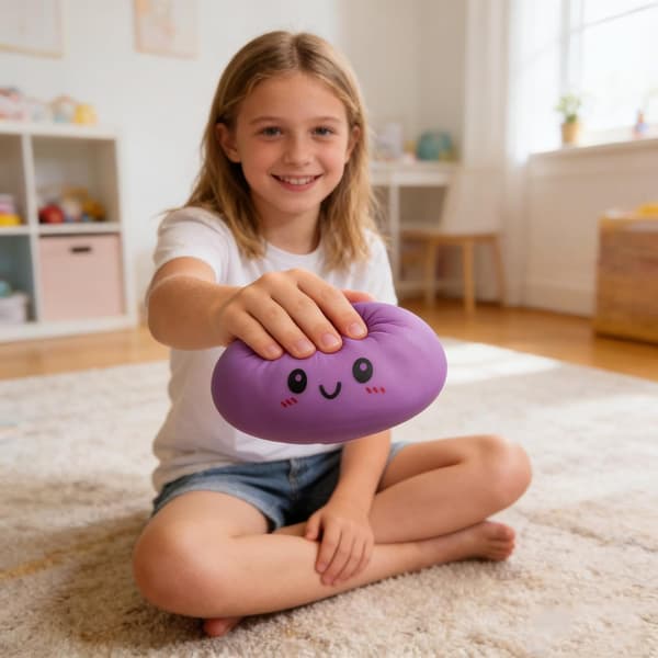 Iso pulla-squishy, söpö ahdistusta lievittävä fidget-lelu, pehmeä puristuslelu aikuisille White