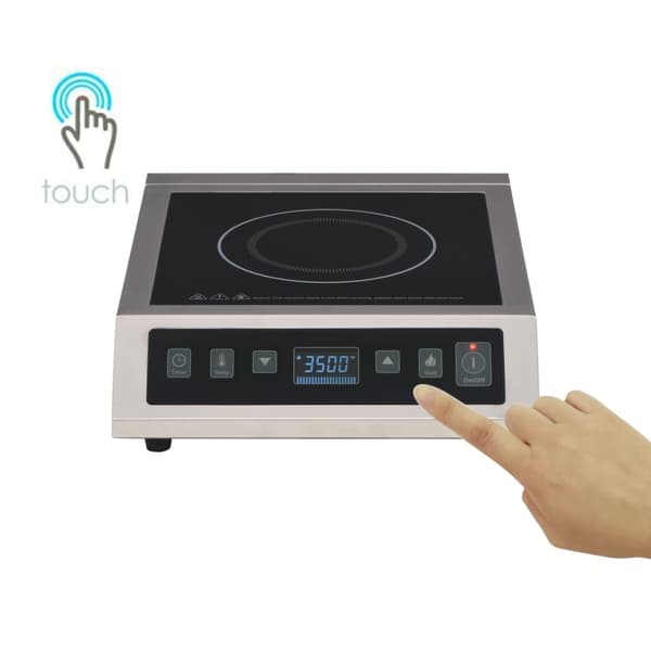 vidaXL Induktionskogeplade med Touch Display 3500 W silver Silver