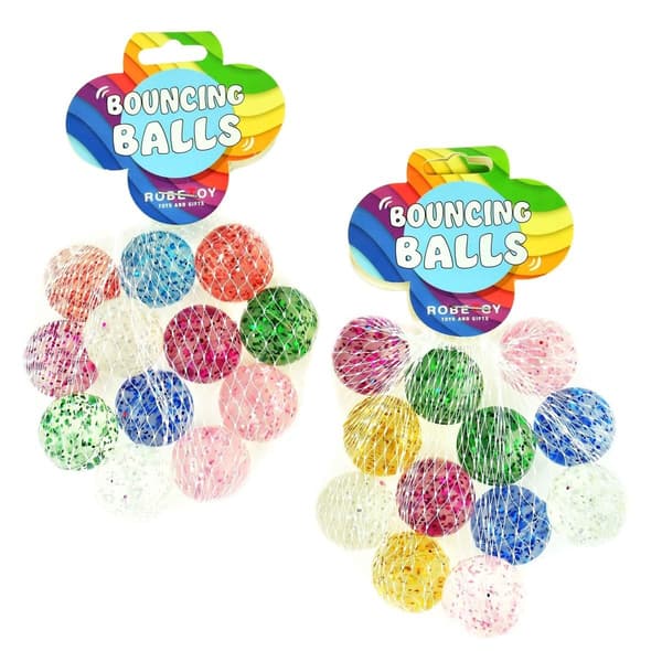 Studsbollar Glitter 12-pack 27mm
