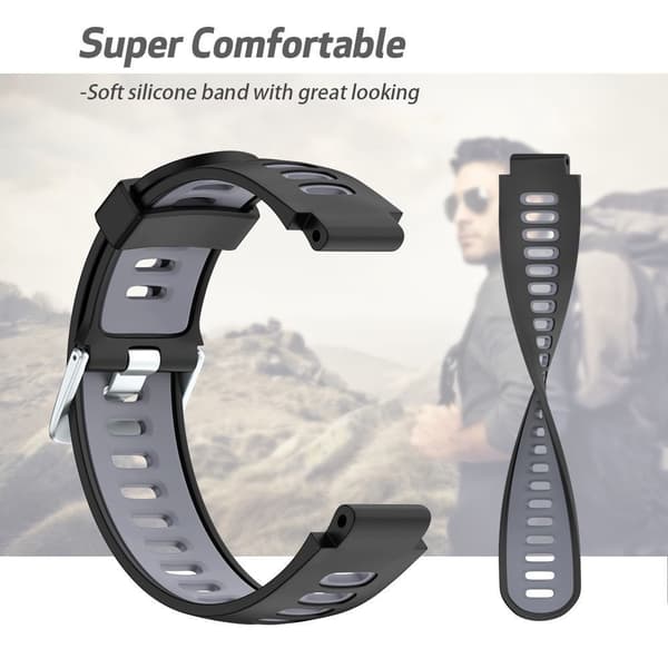 Garmin Forerunner 220/230/235/620/630/735XT Armbånd Sort/Grå 25