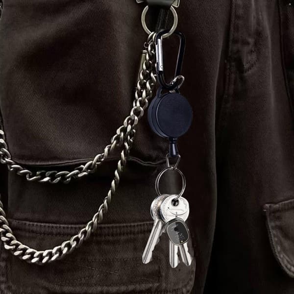 2-pack utdragbar jojo-nyckelring med karbinhake Svart 30 Black