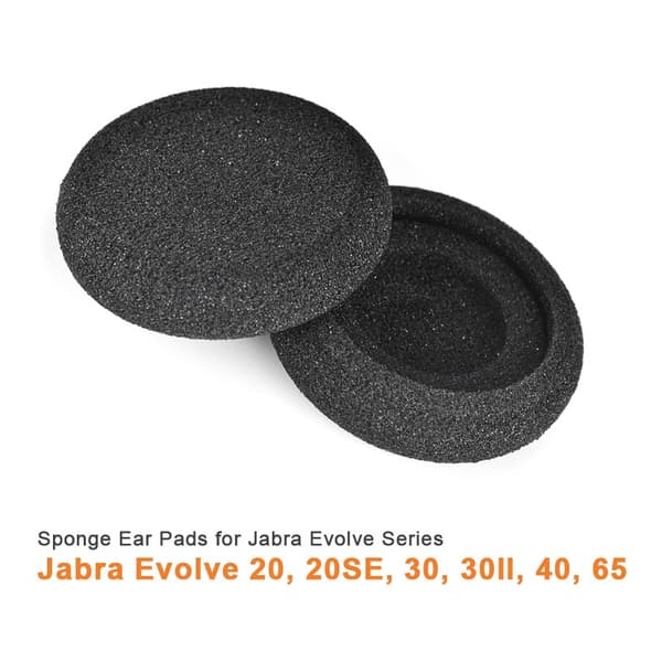 Ørepuder til Jabra Evolve 20, 20SE, 30, 30II, 40, 65 Sort 6 Black