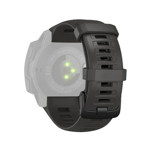 Silikonerem til Garmin Instinct/Esports/Tide/Solar Sort 24 Black