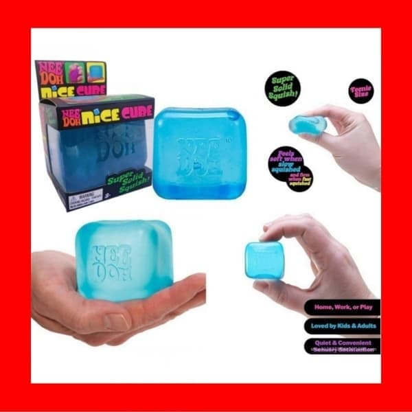 Needoh Nice Cube Stressball og tankeleke Blå rosa pink