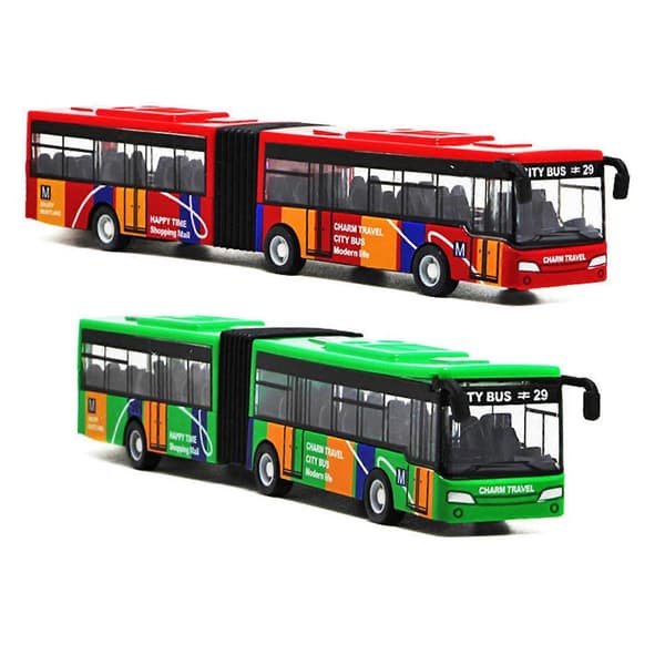 Realistisk bybus træk tilbage legetøj Børn model legetøj brætspil Bedste gave Green
