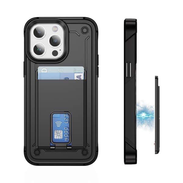 Slank magnetisk kortholderstativ - Skin Feel Sort 43 Black